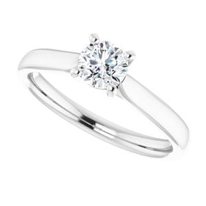 Rings 14K White 4.8 mm Round Engagement Ring Mounting