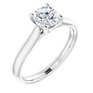 Rings Platinum 6 mm Round Engagement Ring Mounting