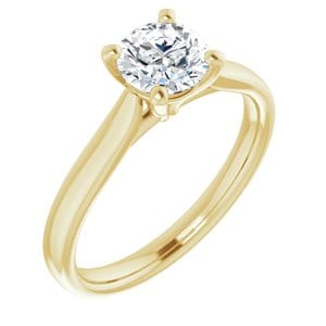 Rings 14K Yellow 6 mm Round Engagement Ring Mounting
