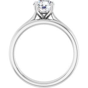 Rings Platinum 6.5 mm Round Engagement Ring Mounting