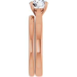 Rings 14K Rose 6.5 mm Round Engagement Ring Mounting