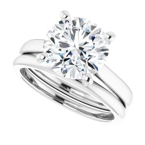 Rings Platinum 9.4 mm Round Engagement Ring Mounting
