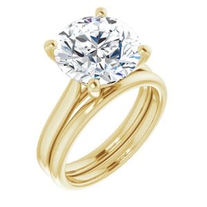 Rings 14K Yellow 11 mm Round Engagement Ring Mounting