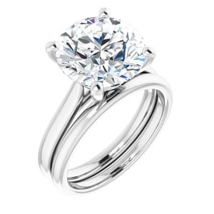 Rings Platinum 11 mm Round Engagement Ring Mounting