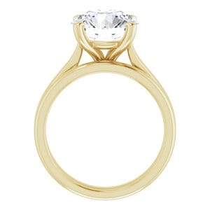 Rings 14K Yellow 10 mm Round Engagement Ring Mounting