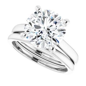 Rings Platinum 10 mm Round Engagement Ring Mounting
