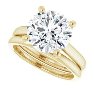 Rings 14K Yellow 10 mm Round Engagement Ring Mounting