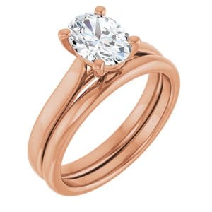 Rings 14K Rose 8x6 mm Oval Engagement Ring Mounting