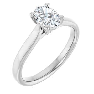 Rings Platinum 7x5 mm Oval Engagement Ring Mounting