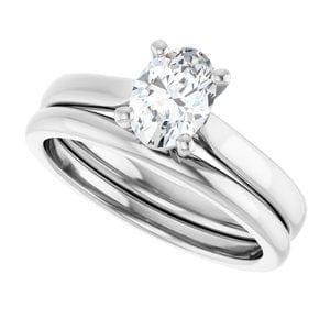 Rings Platinum 7x5 mm Oval Engagement Ring Mounting