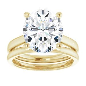 Rings 18K Yellow 12x10 mm Oval Engagement Ring Mounting