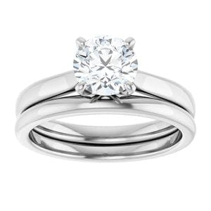 Rings Platinum 6.5 mm Round Engagement Ring Mounting