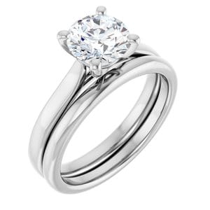 Rings Platinum 7 mm Round Engagement Ring Mounting