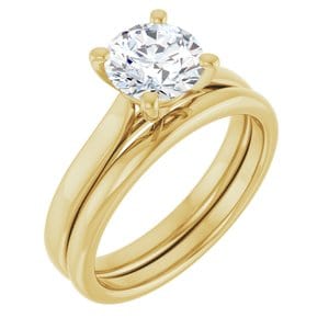 Rings 14K Yellow 7 mm Round Engagement Ring Mounting