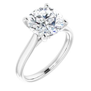 Rings Platinum 9.4 mm Round Engagement Ring Mounting