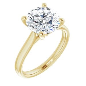 Rings 14K Yellow 9.4 mm Round Engagement Ring Mounting