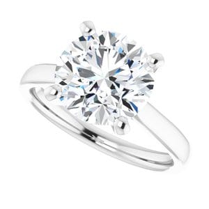 Rings Platinum 9.4 mm Round Engagement Ring Mounting