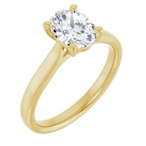 Rings 18K Yellow 8x6 mm Oval Engagement Ring Mounting