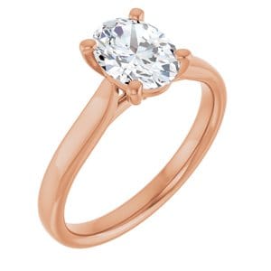 Rings 14K Rose 8x6 mm Oval Engagement Ring Mounting