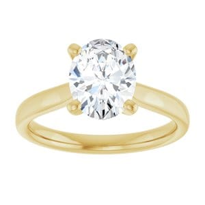 Rings 18K Yellow 9x7 mm Oval Engagement Ring Mounting