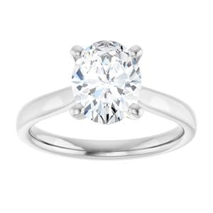 Rings Platinum 9x7 mm Oval Engagement Ring Mounting