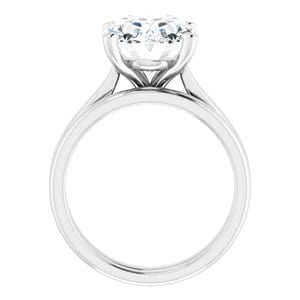 Rings 14K White 12x10 mm Oval Engagement Ring Mounting