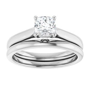 Rings 14K White 5 mm Cushion Engagement Ring Mounting