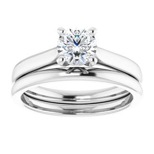 Rings 14K White 5.5 mm Round Engagement Ring Mounting