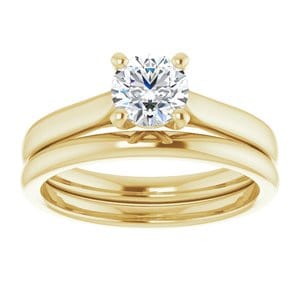 Rings 14K Yellow 5.5 mm Round Engagement Ring Mounting