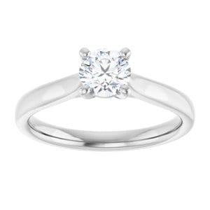 Rings 14K White 5.2 mm Round Engagement Ring Mounting