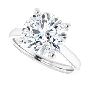 Rings Platinum 10 mm Round Engagement Ring Mounting