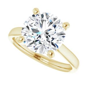 Rings 14K Yellow 10 mm Round Engagement Ring Mounting