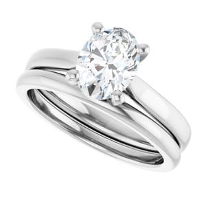 Rings Platinum 8x6 mm Oval Engagement Ring Mounting