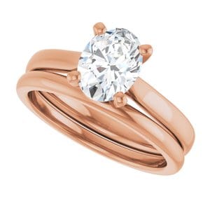 Rings 14K Rose 8x6 mm Oval Engagement Ring Mounting
