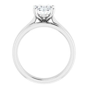 Rings Platinum 9x7 mm Oval Engagement Ring Mounting