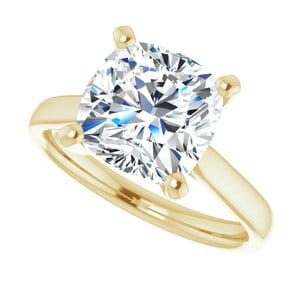 Rings 14K Yellow 9 mm Cushion Engagement Ring Mounting