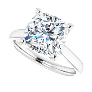 Rings 14K White 9 mm Cushion Engagement Ring Mounting