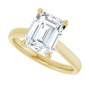 Rings 14K Yellow 9x7 mm Emerald Engagement Ring Mounting