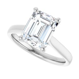 Rings Platinum 9x7 mm Emerald Engagement Ring Mounting