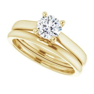 Rings 14K Yellow 5.5 mm Round Engagement Ring Mounting