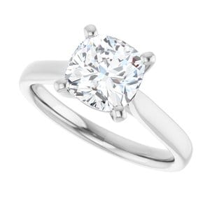 Rings Platinum 7 mm Cushion Engagement Ring Mounting