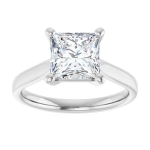 Rings Platinum 7 mm Square Engagement Ring Mounting
