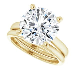 Rings 14K Yellow 11 mm Round Engagement Ring Mounting
