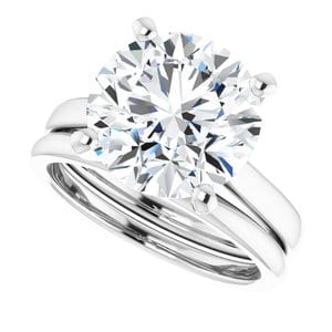 Rings Platinum 11 mm Round Engagement Ring Mounting