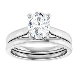 Rings Platinum 8x6 mm Oval Engagement Ring Mounting