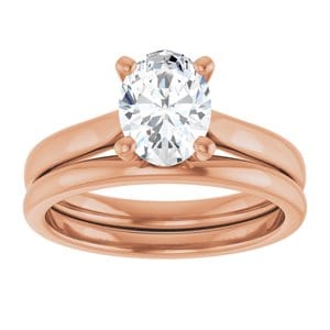 Rings 14K Rose 8x6 mm Oval Engagement Ring Mounting