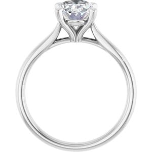 Rings Platinum 9x7 mm Oval Engagement Ring Mounting