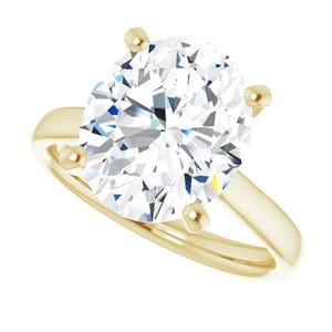 Rings 18K Yellow 12x10 mm Oval Engagement Ring Mounting