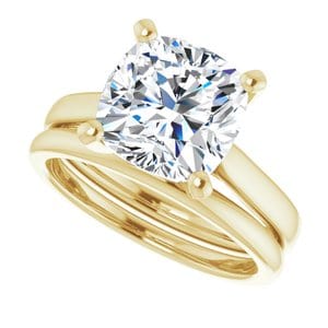 Rings 14K Yellow 9 mm Cushion Engagement Ring Mounting
