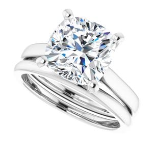 Rings 14K White 9 mm Cushion Engagement Ring Mounting